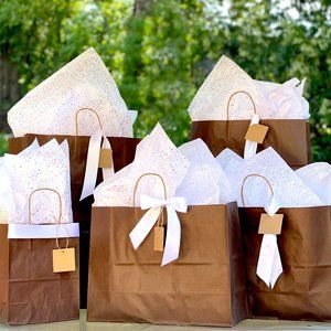 Four - 16x12 Brown bags w/handle / get one 8x10 bag FREE-Comes with all you see